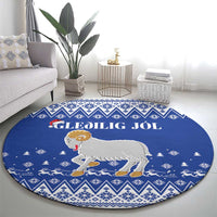 Faroe Islands Christmas Round Carpet Coat Of Arms Xmas Patterns - Wonder Print Shop