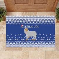 Faroe Islands Christmas Rubber Doormat Coat Of Arms Xmas Patterns - Wonder Print Shop