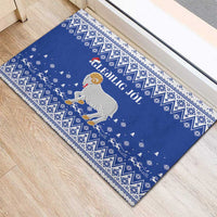 Faroe Islands Christmas Rubber Doormat Coat Of Arms Xmas Patterns - Wonder Print Shop