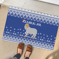 Faroe Islands Christmas Rubber Doormat Coat Of Arms Xmas Patterns - Wonder Print Shop