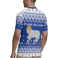 Faroe Islands Christmas Rugby Jersey Coat Of Arms Xmas Patterns - Wonder Print Shop