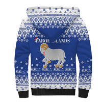 Faroe Islands Christmas Sherpa Hoodie Coat Of Arms Xmas Patterns - Wonder Print Shop