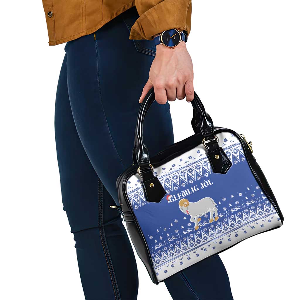 Faroe Islands Christmas Shoulder Handbag Coat Of Arms Xmas Patterns - Wonder Print Shop
