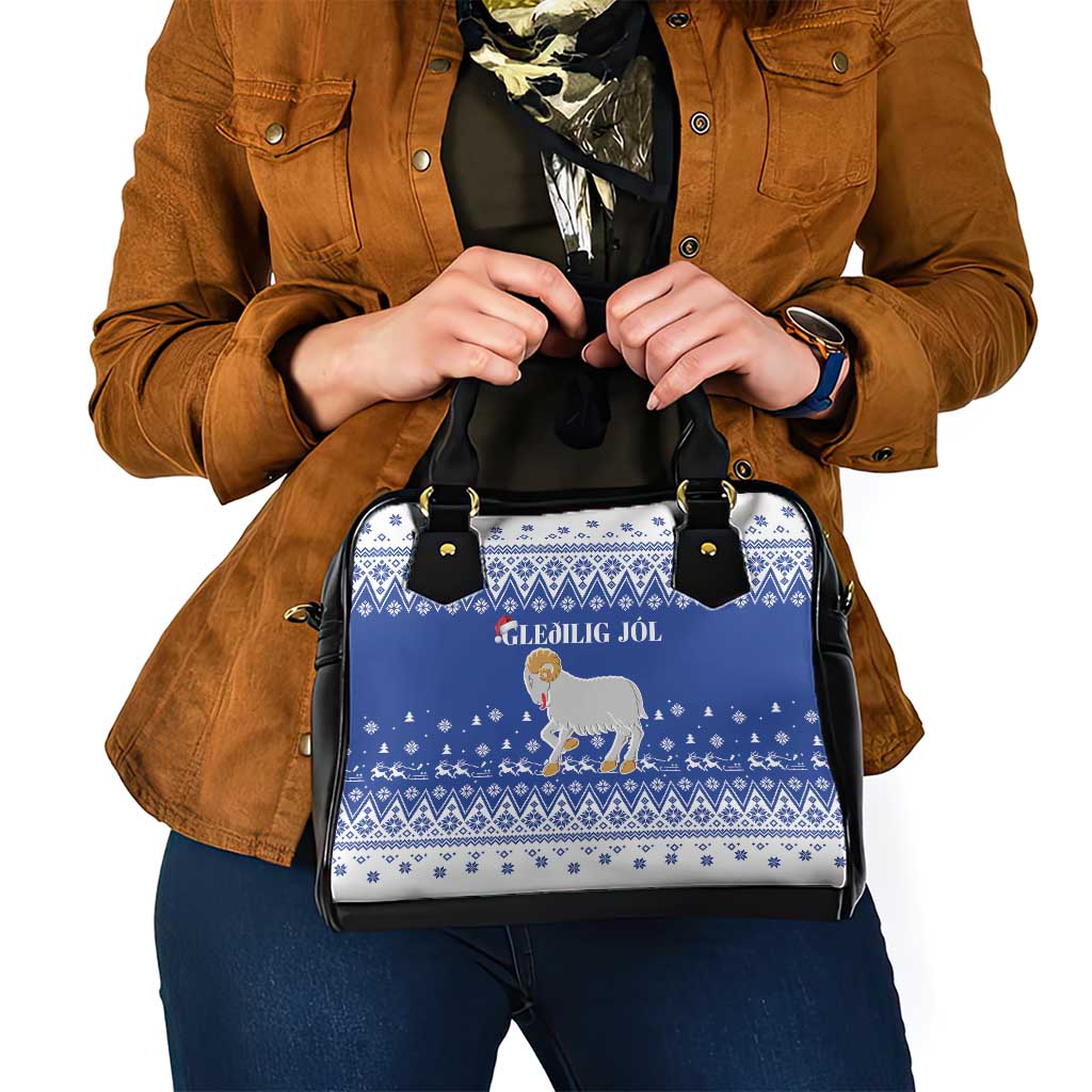 Faroe Islands Christmas Shoulder Handbag Coat Of Arms Xmas Patterns - Wonder Print Shop