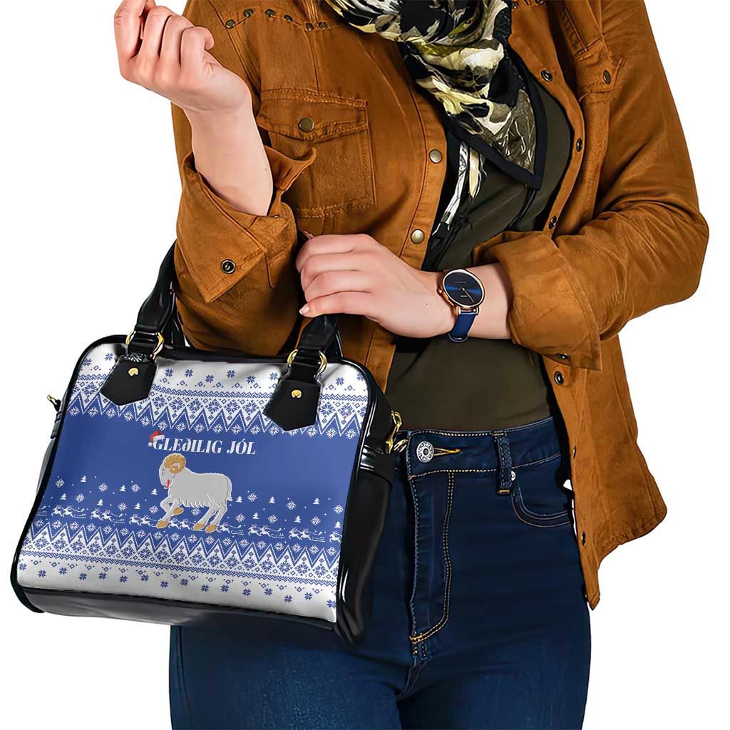 Faroe Islands Christmas Shoulder Handbag Coat Of Arms Xmas Patterns - Wonder Print Shop