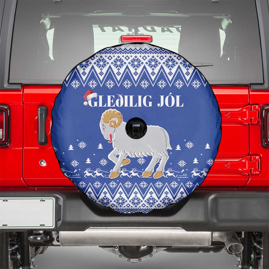 Faroe Islands Christmas Spare Tire Cover Coat Of Arms Xmas Patterns - Wonder Print Shop