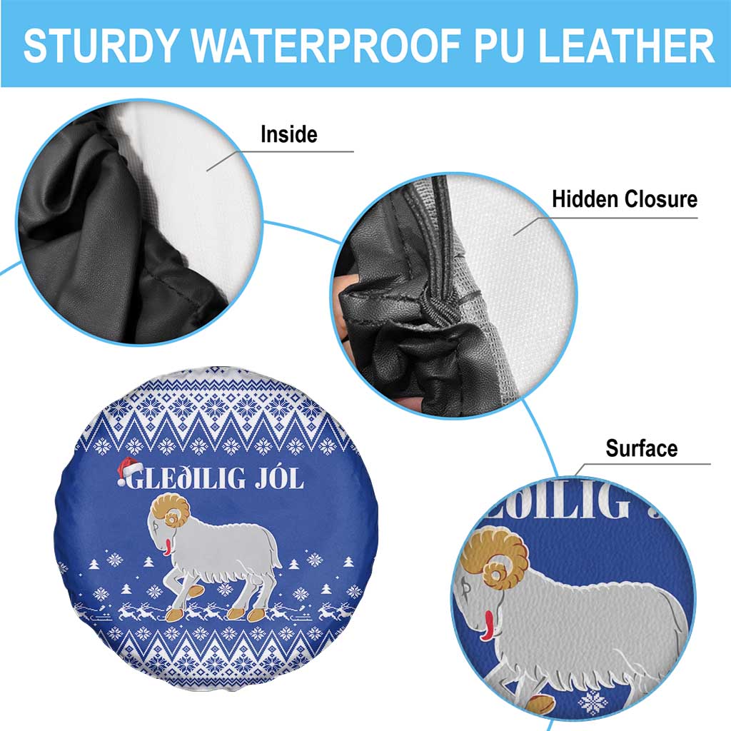 Faroe Islands Christmas Spare Tire Cover Coat Of Arms Xmas Patterns - Wonder Print Shop