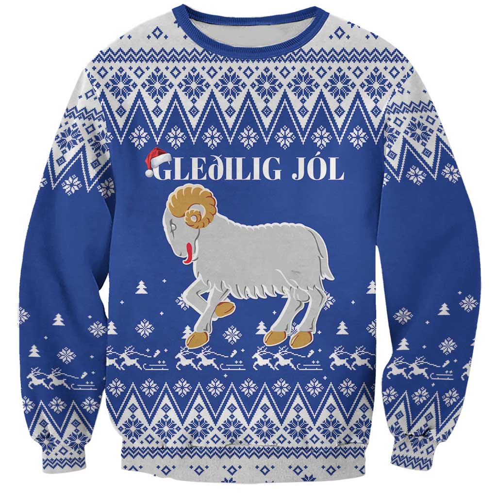 Faroe Islands Christmas Sweatshirt Coat Of Arms Xmas Patterns - Wonder Print Shop
