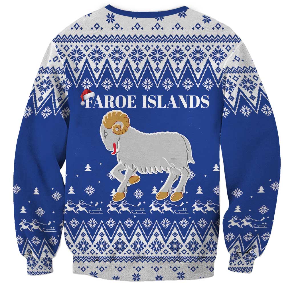 Faroe Islands Christmas Sweatshirt Coat Of Arms Xmas Patterns - Wonder Print Shop