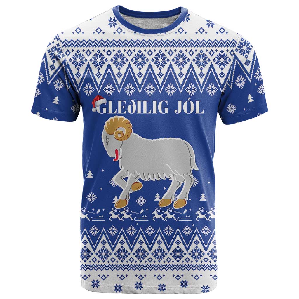 Faroe Islands Christmas T Shirt Coat Of Arms Xmas Patterns - Wonder Print Shop