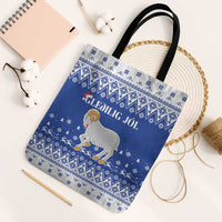 Faroe Islands Christmas Tote Bag Coat Of Arms Xmas Patterns - Wonder Print Shop