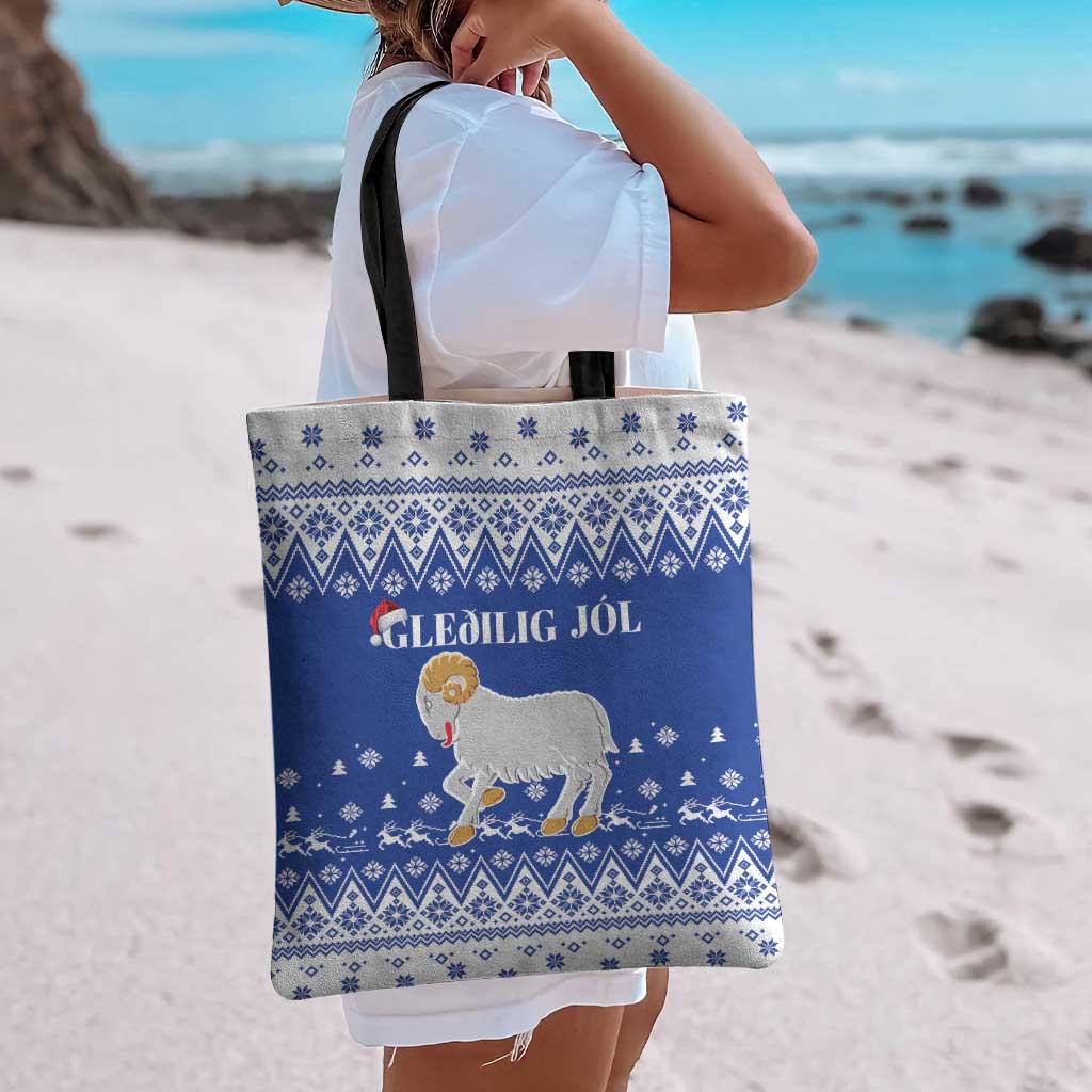 Faroe Islands Christmas Tote Bag Coat Of Arms Xmas Patterns - Wonder Print Shop