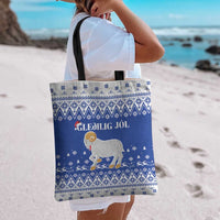 Faroe Islands Christmas Tote Bag Coat Of Arms Xmas Patterns - Wonder Print Shop