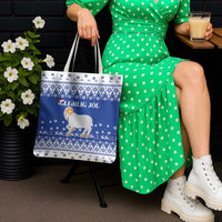 Faroe Islands Christmas Tote Bag Coat Of Arms Xmas Patterns - Wonder Print Shop