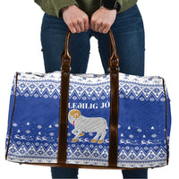 Faroe Islands Christmas Travel Bag Coat Of Arms Xmas Patterns - Wonder Print Shop