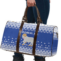 Faroe Islands Christmas Travel Bag Coat Of Arms Xmas Patterns - Wonder Print Shop