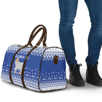 Faroe Islands Christmas Travel Bag Coat Of Arms Xmas Patterns - Wonder Print Shop
