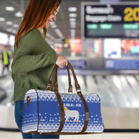 Faroe Islands Christmas Travel Bag Coat Of Arms Xmas Patterns - Wonder Print Shop