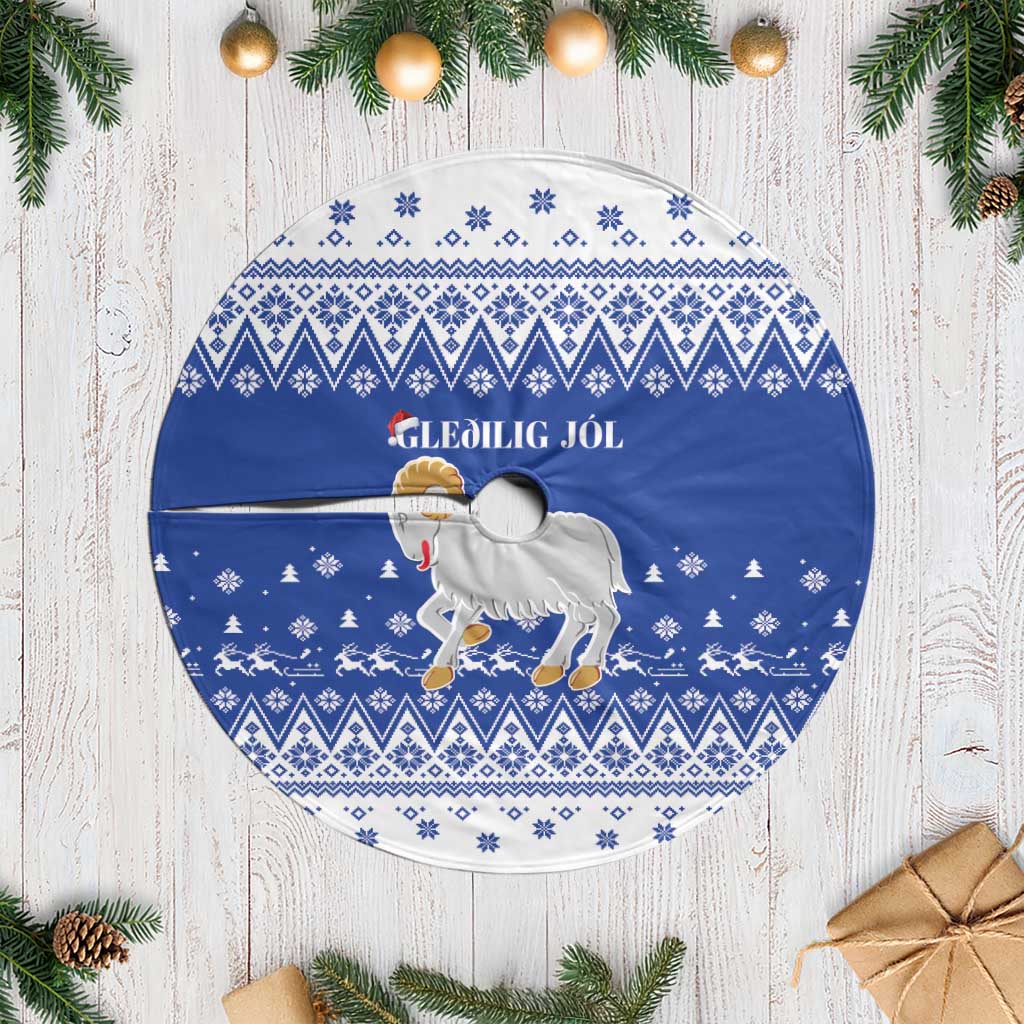 Faroe Islands Christmas Tree Skirt Coat Of Arms Xmas Patterns - Wonder Print Shop