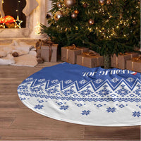 Faroe Islands Christmas Tree Skirt Coat Of Arms Xmas Patterns - Wonder Print Shop