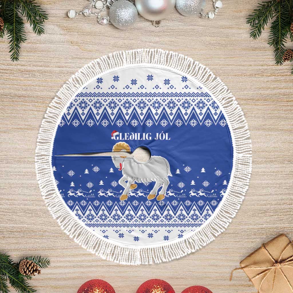Faroe Islands Christmas Tree Skirt Coat Of Arms Xmas Patterns - Wonder Print Shop