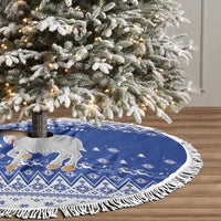 Faroe Islands Christmas Tree Skirt Coat Of Arms Xmas Patterns - Wonder Print Shop