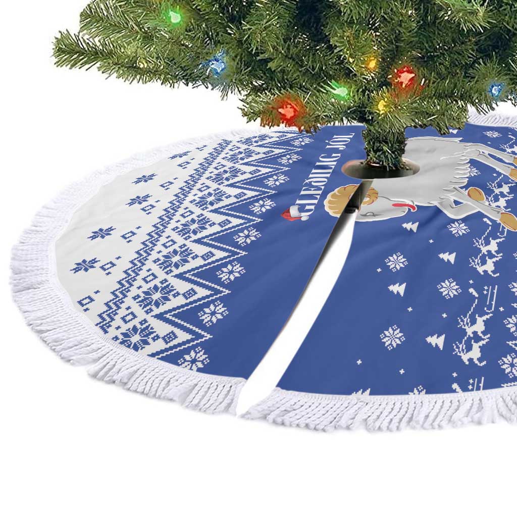Faroe Islands Christmas Tree Skirt Coat Of Arms Xmas Patterns - Wonder Print Shop