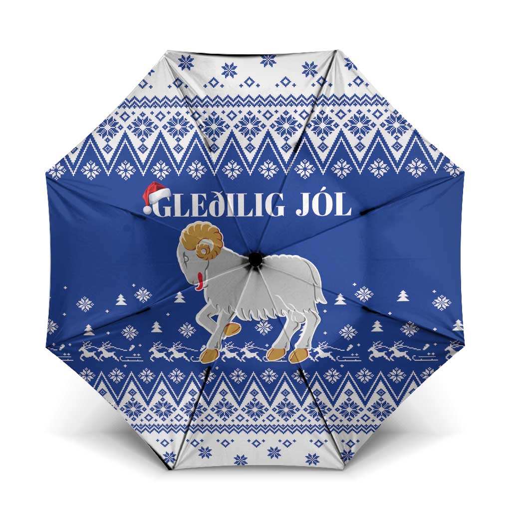 Faroe Islands Christmas Umbrella Coat Of Arms Xmas Patterns - Wonder Print Shop