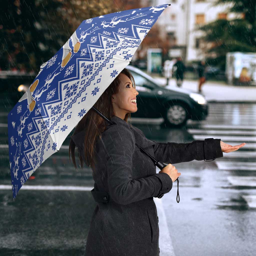 Faroe Islands Christmas Umbrella Coat Of Arms Xmas Patterns - Wonder Print Shop