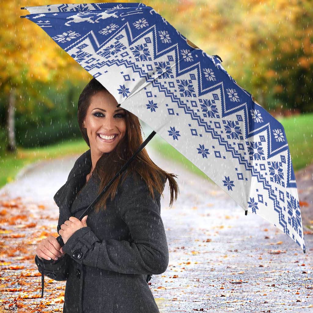 Faroe Islands Christmas Umbrella Coat Of Arms Xmas Patterns - Wonder Print Shop