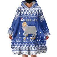Faroe Islands Christmas Wearable Blanket Hoodie Coat Of Arms Xmas Patterns - Wonder Print Shop