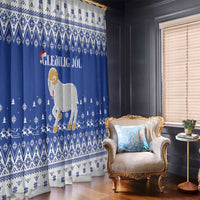 Faroe Islands Christmas Window Curtain Coat Of Arms Xmas Patterns - Wonder Print Shop
