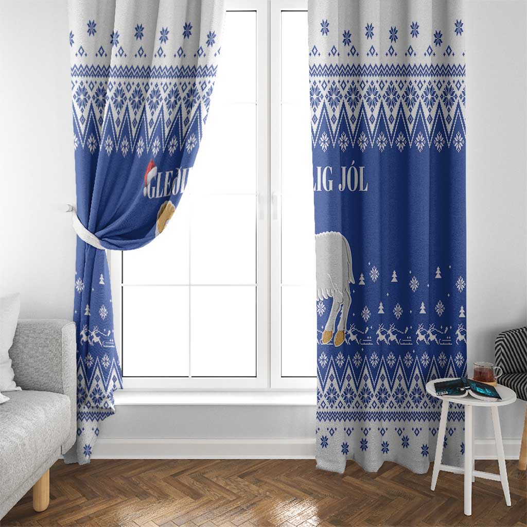 Faroe Islands Christmas Window Curtain Coat Of Arms Xmas Patterns - Wonder Print Shop