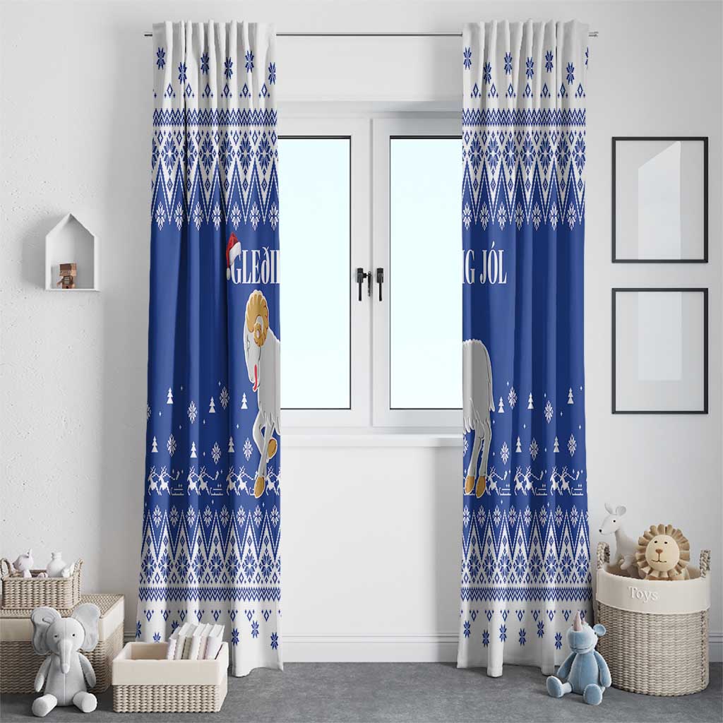 Faroe Islands Christmas Window Curtain Coat Of Arms Xmas Patterns - Wonder Print Shop