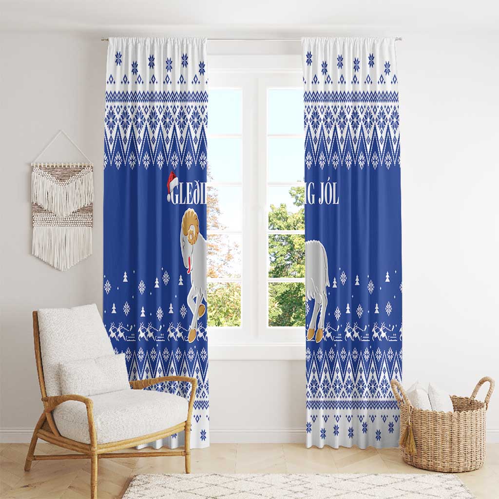 Faroe Islands Christmas Window Curtain Coat Of Arms Xmas Patterns - Wonder Print Shop