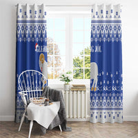 Faroe Islands Christmas Window Curtain Coat Of Arms Xmas Patterns - Wonder Print Shop