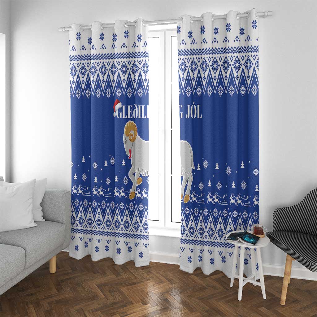 Faroe Islands Christmas Window Curtain Coat Of Arms Xmas Patterns - Wonder Print Shop