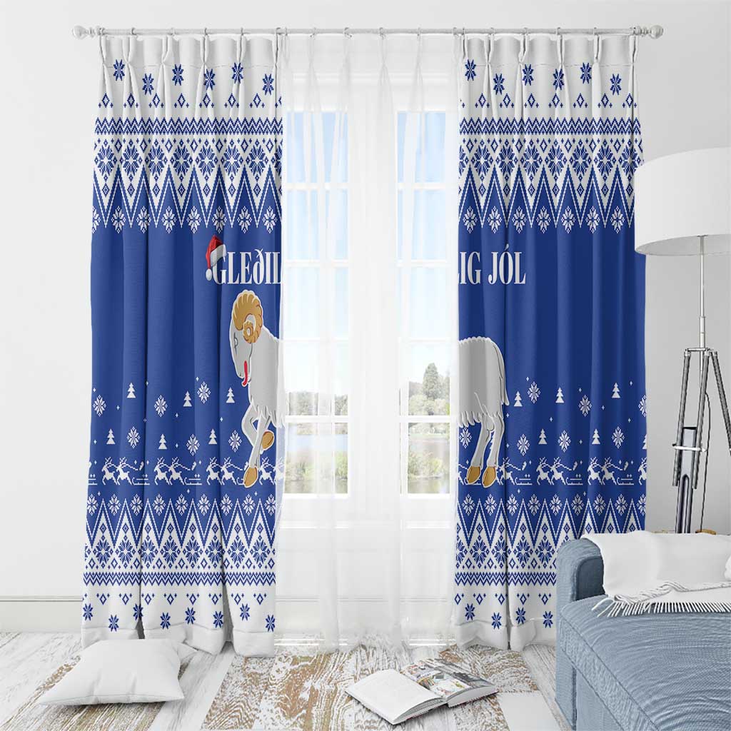 Faroe Islands Christmas Window Curtain Coat Of Arms Xmas Patterns - Wonder Print Shop