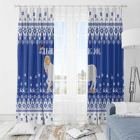 Faroe Islands Christmas Window Curtain Coat Of Arms Xmas Patterns - Wonder Print Shop