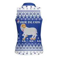Faroe Islands Christmas Women Sleeveless Polo Shirt Coat Of Arms Xmas Patterns - Wonder Print Shop
