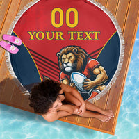 Custom Spain Rugby Beach Blanket Los Leones Lion Mascot LT18