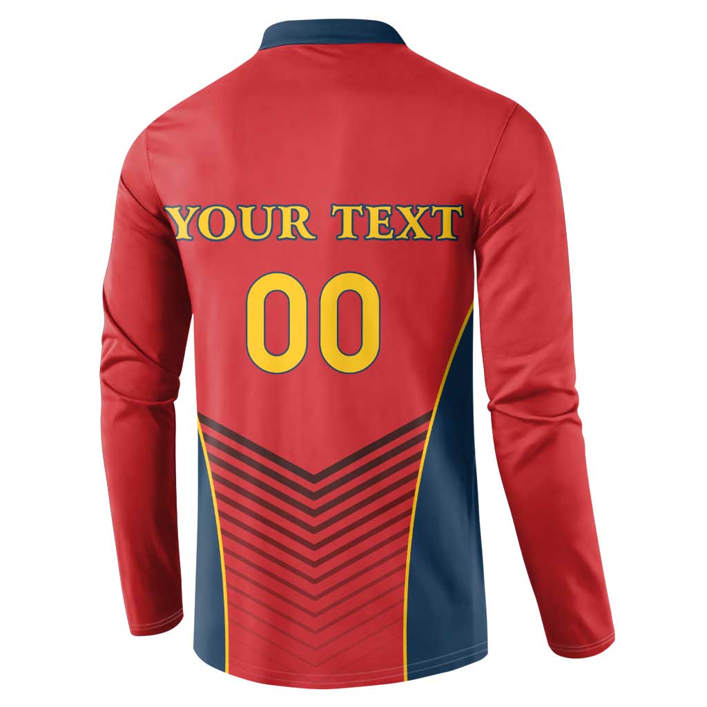 Custom Spain Rugby Button Sweatshirt Los Leones Lion Mascot