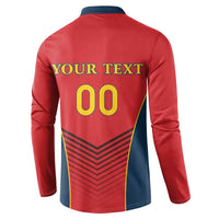 Custom Spain Rugby Button Sweatshirt Los Leones Lion Mascot