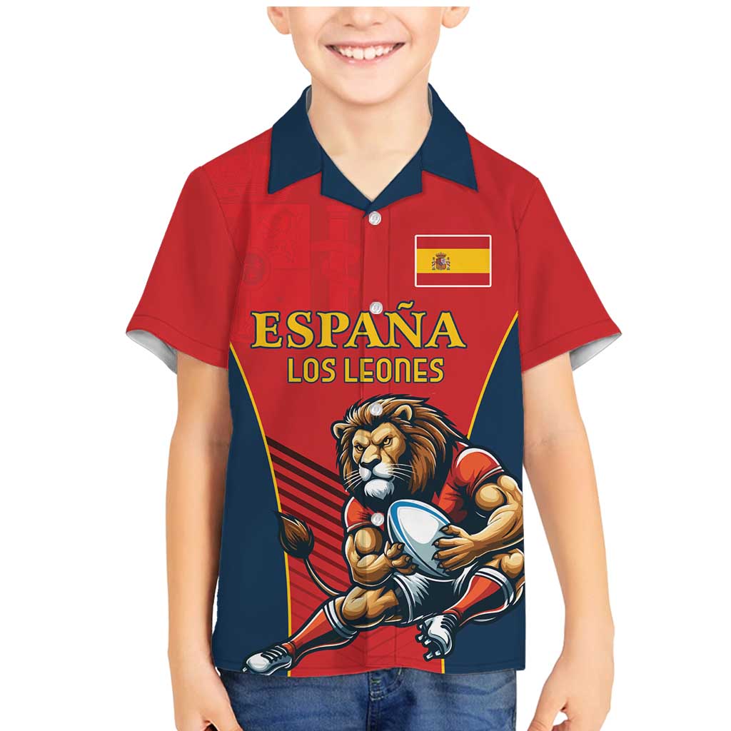 Custom Spain Rugby Family Matching Mermaid Dress and Hawaiian Shirt Los Leones Lion Mascot