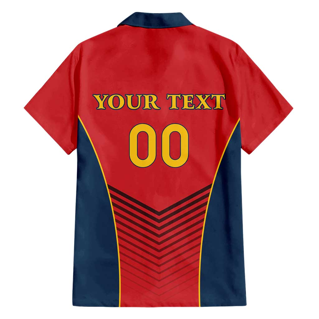 Custom Spain Rugby Family Matching Short Sleeve Bodycon Dress and Hawaiian Shirt Los Leones Lion Mascot - Wonder Print Shop