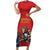 Custom Spain Rugby Family Matching Short Sleeve Bodycon Dress and Hawaiian Shirt Los Leones Lion Mascot - Wonder Print Shop
