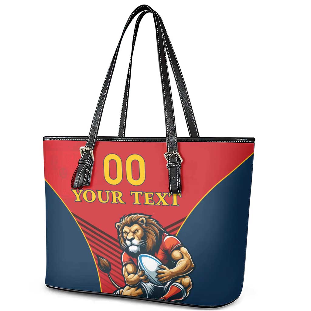 Custom Spain Rugby Leather Tote Bag Los Leones Lion Mascot LT18