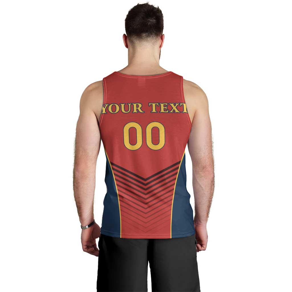 Custom Spain Rugby Men Tank Top Los Leones Lion Mascot - Wonder Print Shop