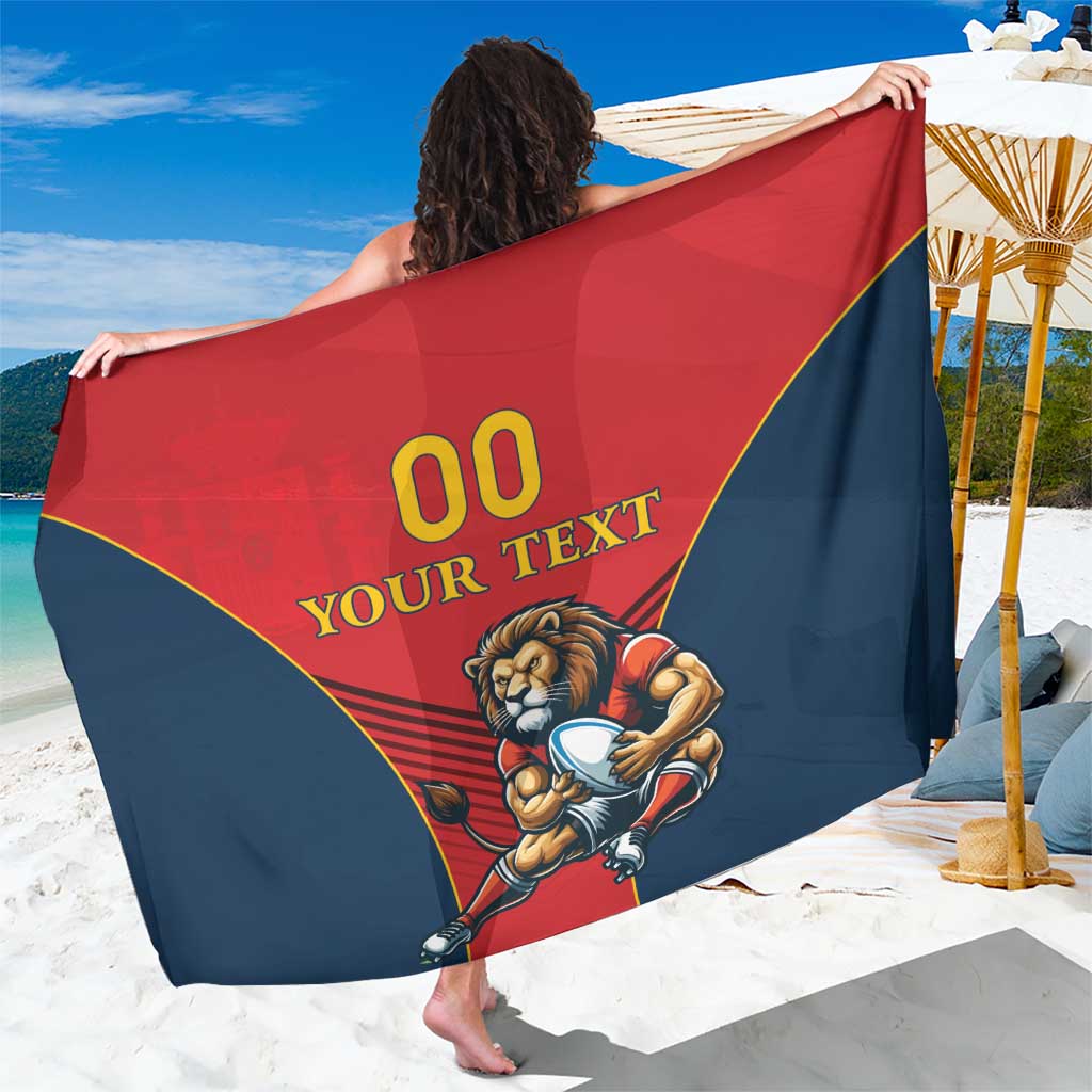 Custom Spain Rugby Sarong Los Leones Lion Mascot - Wonder Print Shop
