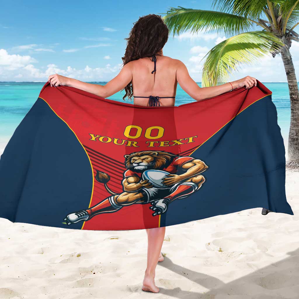 Custom Spain Rugby Sarong Los Leones Lion Mascot - Wonder Print Shop